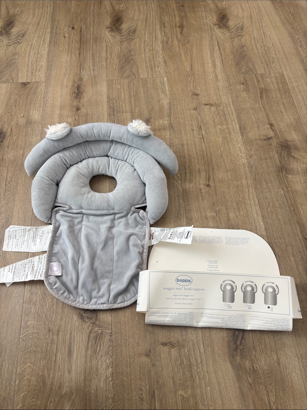 Boppy Gray Infant Noggin Nest Head Support Pillow